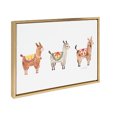 Sylvie Alpacas Framed Canvas Art by Cat Coquillette