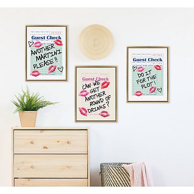 Sylvie Another Martini Guest Check Framed Canvas by Alli Standefer