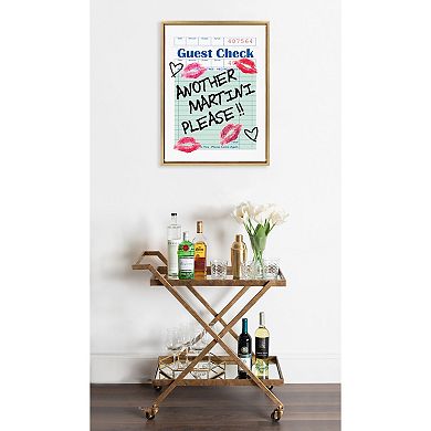Sylvie Another Martini Guest Check Framed Canvas by Alli Standefer