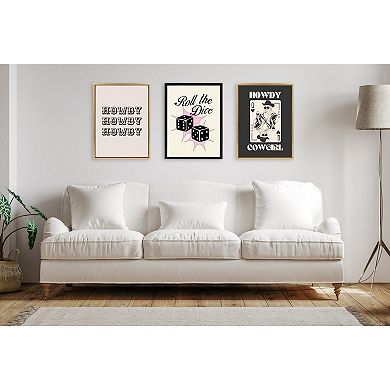 Sylvie Roll The Dice Pink Framed Canvas by Alli Standefer