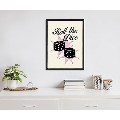Sylvie Roll The Dice Pink Framed Canvas by Alli Standefer