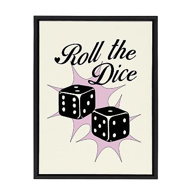 Sylvie Roll The Dice Pink Framed Canvas by Alli Standefer