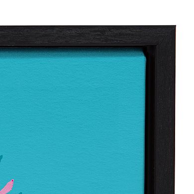 Sylvie Swimming Ladies Magenta and Blue Framed Canvas by Cat Coquillette