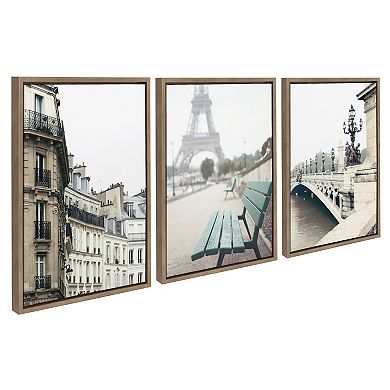 Sylvie Paris Eiffel Tower Framed Canvas Art Set by Caroline Mint