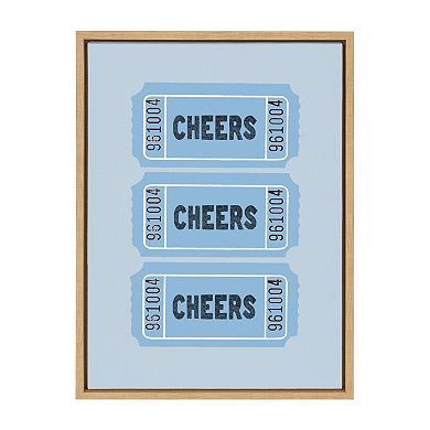 Sylvie Cheers Blue Ticket Framed Canvas by Alli Standefer
