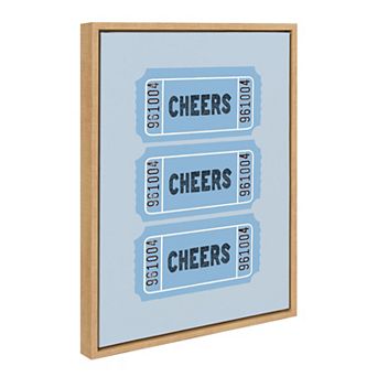 Sylvie Cheers Blue Ticket Framed Canvas by Alli Standefer