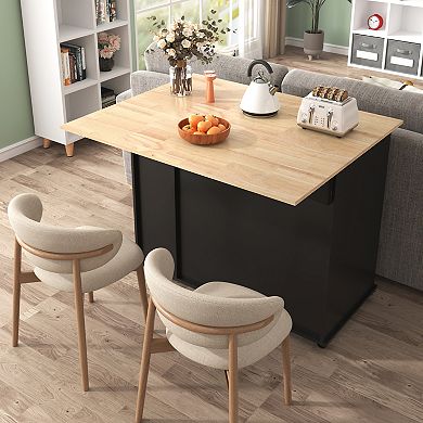 Merax Kitchen Island with Drop Leaf