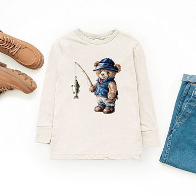 The Juniper Shop Teddy Bear Fisherman Youth Long Sleeve Tee