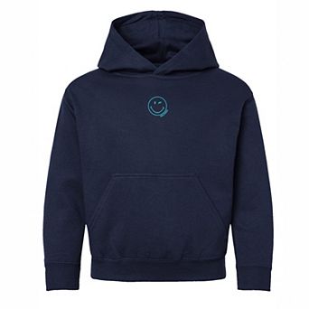 SmileyWorld Embroidered Smiley Face Outline - Youth Hoodie