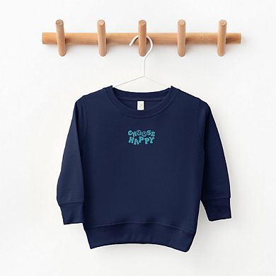 The Juniper Shop Embroidered Choose Happy Smiley Face Toddler Sweatshirt