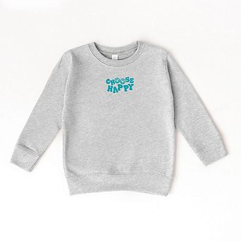 The Juniper Shop Embroidered Choose Happy Smiley Face Toddler Sweatshirt