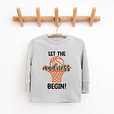 Basketball Madness Hoop Toddler Long Sleeve Graphic Tee