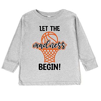 Basketball Madness Hoop Toddler Long Sleeve Graphic Tee