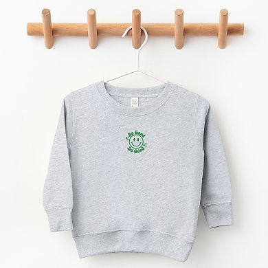 The Juniper Shop Embroidered Be Good Do Good Smiley Face Toddler Sweatshirt
