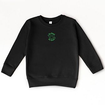 The Juniper Shop Embroidered Be Good Do Good Smiley Face Toddler Sweatshirt