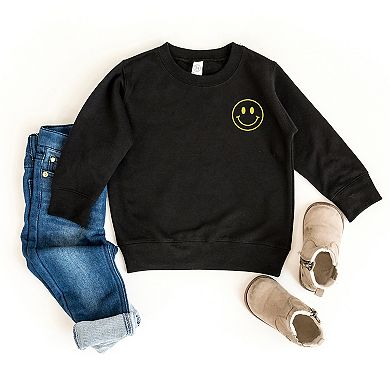 The Juniper Shop Embroidered Smiley Face Outline Toddler Sweatshirt