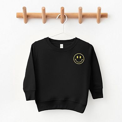 The Juniper Shop Embroidered Smiley Face Outline Toddler Sweatshirt