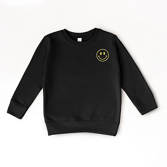 The Juniper Shop Embroidered Smiley Face Outline Toddler Sweatshirt