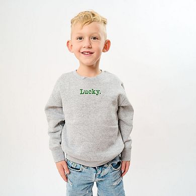 Embroidered Lucky Typewriter Toddler Graphic Sweatshirt
