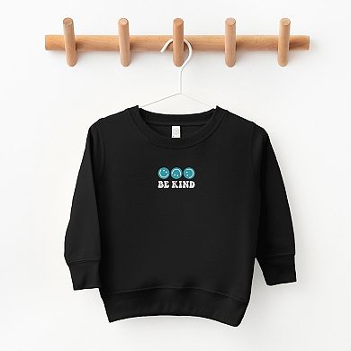The Juniper Shop Embroidered Be Kind Turning Smiles Toddler Sweatshirt