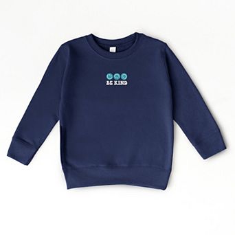 The Juniper Shop Embroidered Be Kind Turning Smiles Toddler Sweatshirt