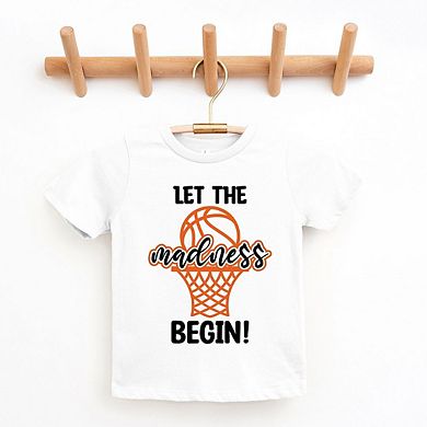 Basketball Madness Hoop Toddler Short Sleeve Graphic Tee