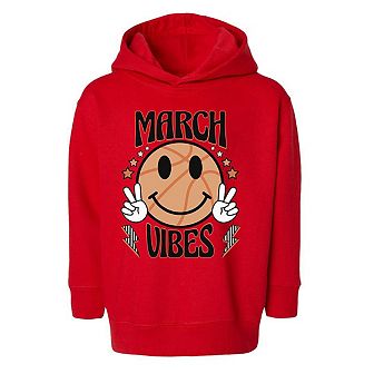 March Vibes Basketball Toddler Graphic Hoodie