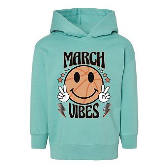 March Vibes Basketball Toddler Graphic Hoodie