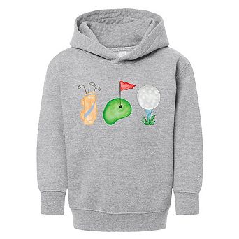 The Juniper Shop Golf Icons Watercolor Toddler Hoodie