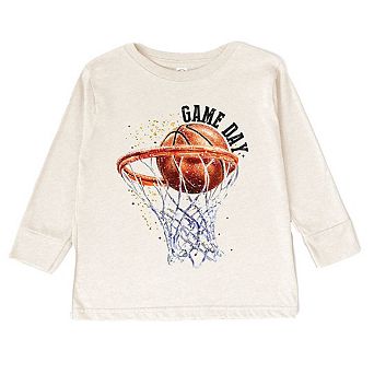 The Juniper Shop Basketball Game Day Hoop Toddler Long Sleeve Tee