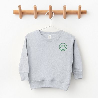 The Juniper Shop Embroidered Smiley Face Outline Toddler Sweatshirt
