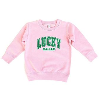Lucky Vibes Distressed Toddler Graphic Sweatshirt
