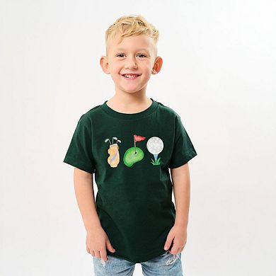 The Juniper Shop Golf Icons Watercolor Toddler Short Sleeve Tee