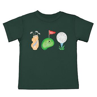 The Juniper Shop Golf Icons Watercolor Toddler Short Sleeve Tee