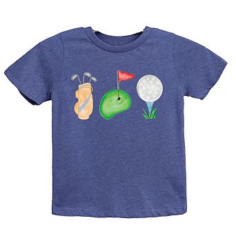 The Juniper Shop Golf Icons Watercolor Toddler Short Sleeve Tee