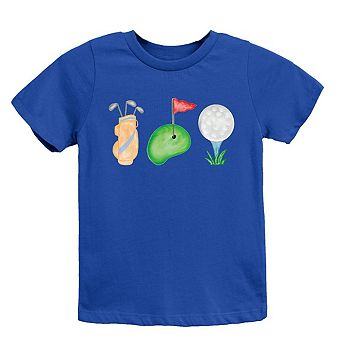 The Juniper Shop Golf Icons Watercolor Toddler Short Sleeve Tee