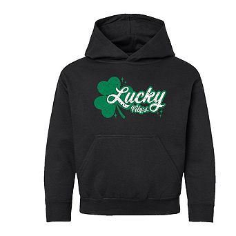 Lucky Vibes Clover Youth Graphic Hoodie