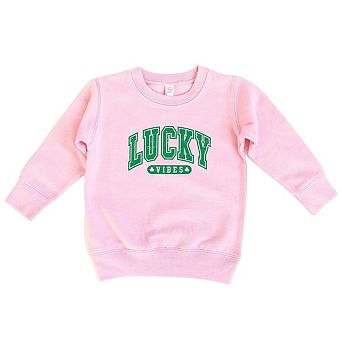 Lucky Vibes Distressed Youth Ultra-Soft Graphic Sweatshirt