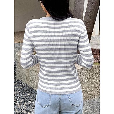 Womens 3/4 Sleeve Cropped Cardigan Knit Shrugs Tops V Neck Button Down Cardigans Sweaters