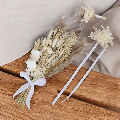 Decorative Mixed Dried Flower Bouquet with Elegant Accents for Home Decoration and Events