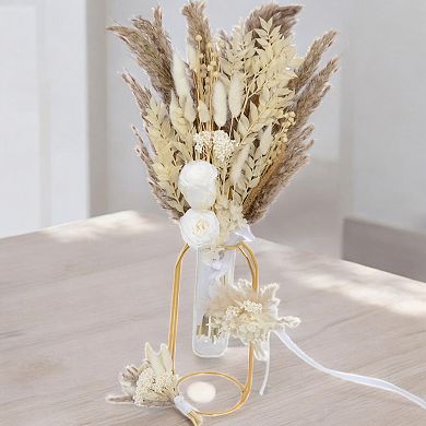 Decorative Mixed Dried Flower Bouquet with Elegant Accents for Home Decoration and Events