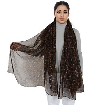 Women's Classic Leopard Print Scarf Lightweight Shawl Wrap Head Scarves