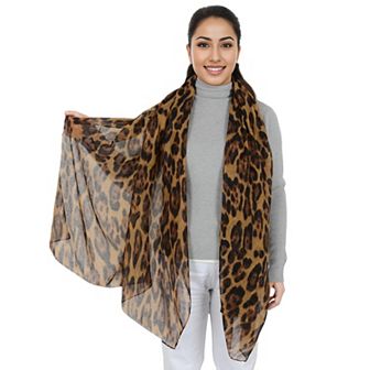 Women's Classic Leopard Print Scarf Lightweight Shawl Wrap Head Scarves