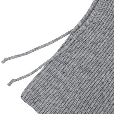 Women's Solid Hooded Scarf Hat Winter Balaclava Knit Skull Cap Beanie Hat Neck Gaiters