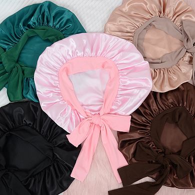 Women's Silk Bonnet for Sleeping Satin Lined Hair Bonnet with Long Tie Band