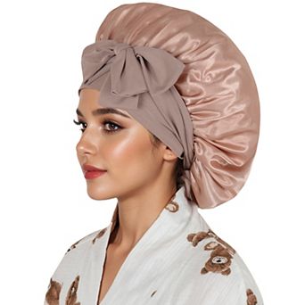 Women's Silk Bonnet for Sleeping Satin Lined Hair Bonnet with Long Tie Band