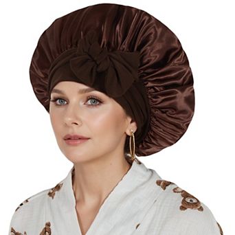 Women's Silk Bonnet for Sleeping Satin Lined Hair Bonnet with Long Tie Band