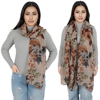 Women's Fashion Floral Print Scarves Lightweight Winter Wrap Scarf Head Shawl for Women