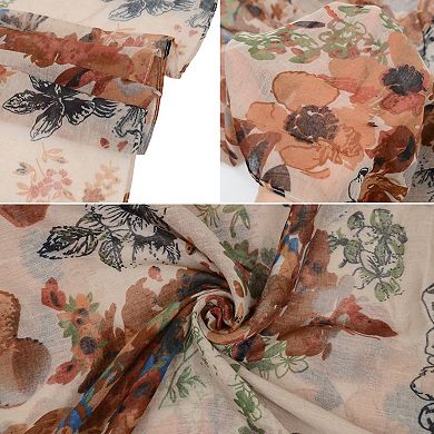 Women's Fashion Floral Print Scarves Lightweight Winter Wrap Scarf Head Shawl for Women