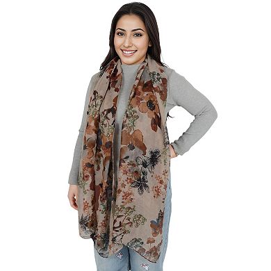 Women's Fashion Floral Print Scarves Lightweight Winter Wrap Scarf Head Shawl for Women